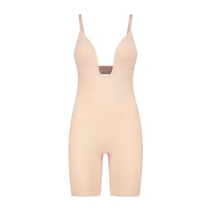 Bye Bra Culpting bodyuit deep v huidkleur