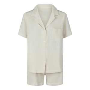 By Louise Dames korte pyjama set mousseline shortama