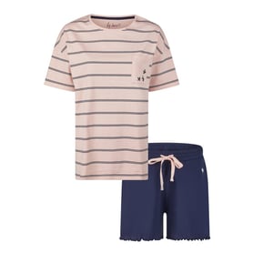 By Louise Dames korte pyjama set shortama roze