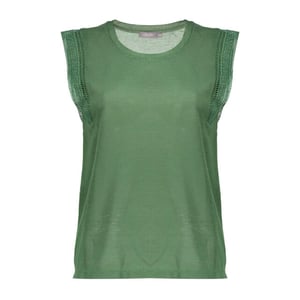 Geisha T-shirt linen look fringes -