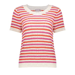 Geisha Top knitted short sleeves ecru dessin