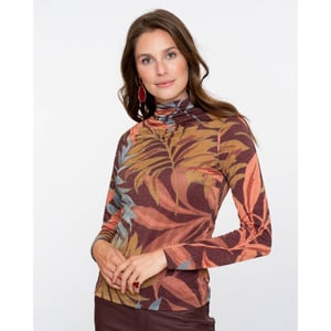 Geisha top lurex print 53670-20 470 orange blue