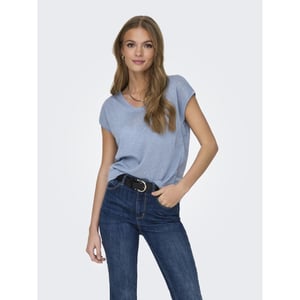 Only Onlsilvery s/s v neck lurex top jrs