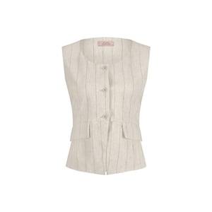 Studio Anneloes Rebekka pinstripe gilet zand dessin