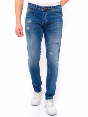 True Rise Jeans slim fit met gaten dc