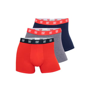 CR7 Heren boxershorts effen rood/grijs/blauw 3-pack