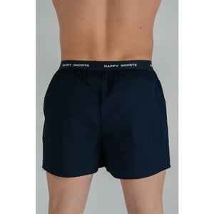 Happy Shorts 3-pack wijde boxershorts heren gestipt geblokt effen blauw