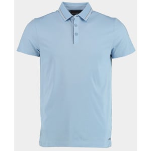 Bos Bright Blue Scotland blue polo korte mouw hilton polo contrast collar 25108hi31sb/210 light blue