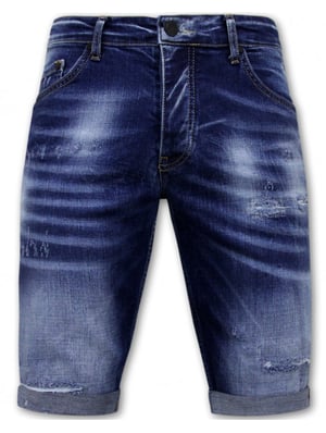 Local Fanatic Blue ripped shorts slim fit