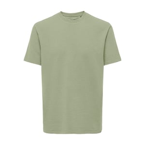Only & Sons Onskian reg seersucker ss tee olijf
