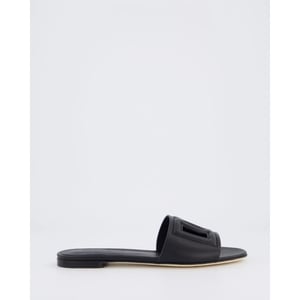 Dolce and Gabbana Dames leren slide met dg logo