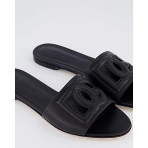 Dolce and Gabbana Dames leren slide met dg logo