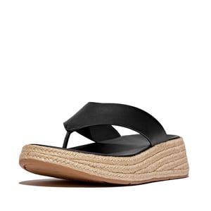 FitFlop F-mode espadrille leather flatform t/post sandals