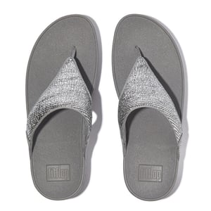 FitFlop Lulu crinkled-shimmer toe-post sandals
