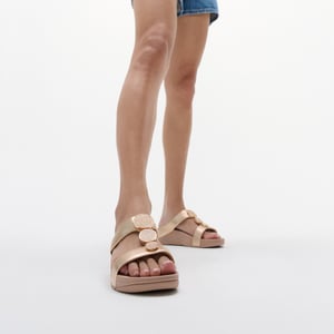 FitFlop Halo bead-circle metallic h-bar slides