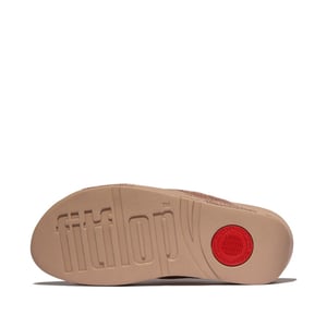 FitFlop Lulu crinkled-shimmer cross slides