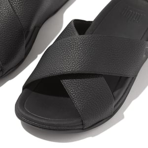 FitFlop Surfer mens tumbled-leather cross slides