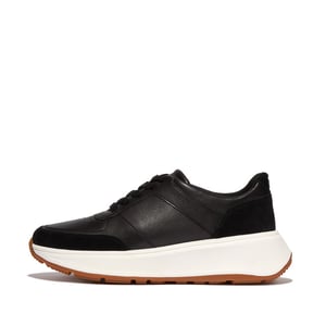 FitFlop F-mode leather/suede flatform sneakers