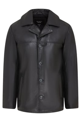 Zwarte Italiaanse leren blazer met 4 knopen voor heren - Loxton