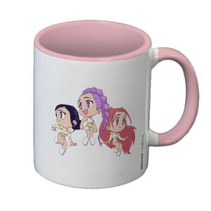 K-Pop Demon Hunters Chibi Huntr/X Mug (White/Pink)