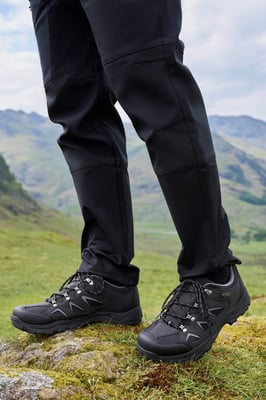 'Adventurer' Mens Waterproof Walking Shoes Mesh Lining Heel and Toe Bumpers Hiking Black