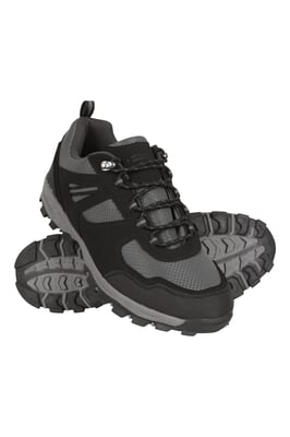 'McLeod' Men Hiking Shoes Cushioned Breathable Lightweight Lace Up Walking Black