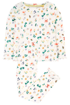 Frugi Girls Lettuce PJs - White