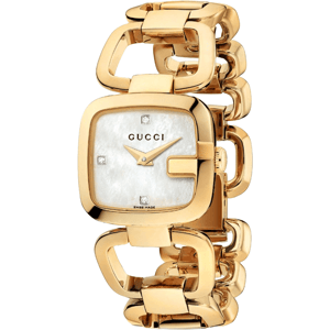 Gucci YA125513 G-Gucci Moeder van Parel Dameshorloge - Elegante Goudkleurige Ontwerp