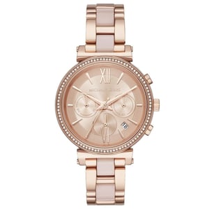 Elegant Michael Kors MK6560 Sofie Chronograph Ladies Watch with Rose Dial