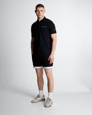 Lyle & Scott Badshorts Med Kontrastkant - Jet Black/Silk Honey