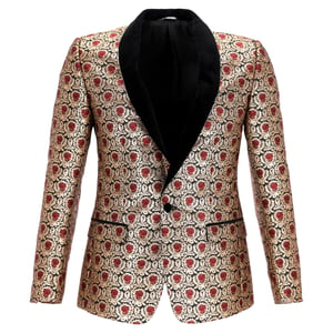 Dolce & Gabbana Martini Gedrukt Effen Tuxedo Jacket in Multicolor Polyester