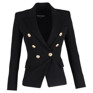Balmain Dubbelzijdige Blazer in Zwarte Wol