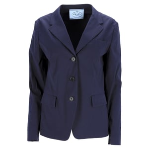 Prada Effen Blazer in Marineblauwe Katoen