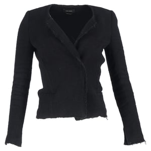 Isabel Marant Laurie Herringbone Blazer i svart bomullstweed