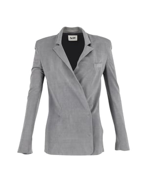 Acne Studios Dubbelt Knäppt Blazer med Revers i Grå Viskos