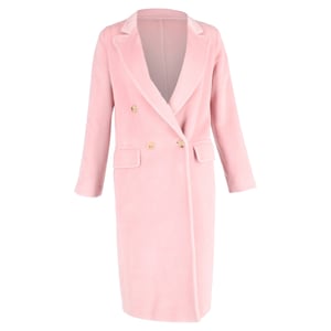 Max Mara Dubbelzijdige Jas in Roze Wol