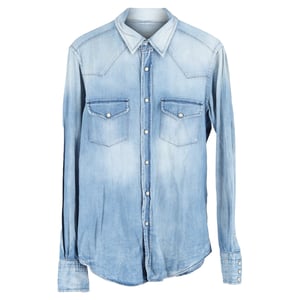 Tom Ford Westerse Denim Overhemd in Lichtblauwe Katoen