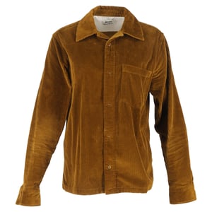 Acne Studios Denver Button-Down Overshirt in Brown Corduroy