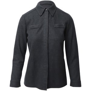 Miu Miu Verborgen Knop Shirt in Donkergrijze Wol