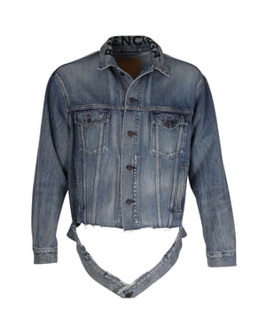 Balenciaga Denimjacka med rå kant i blå bomull