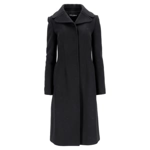 Dolce & Gabbana Midi Coat in Black Virgin Wool