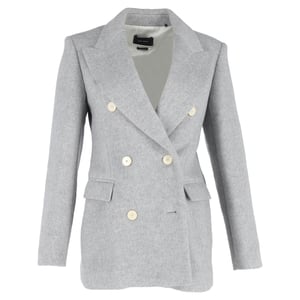 Isabel Marant Eleyani Dubbelzijdige Gebrusht Blazer in Grijze Wol