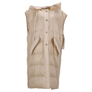 Moncler Genius 2 Moncler 1952 Camellias Långväst i Beige Nylon