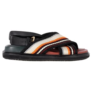 Marni Fussbett Sandaler i Multicolorfärgat Läder och Canvas
