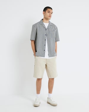 River Island Mens Carpenter Shorts Beige Denim