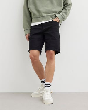River Island Mens Denim Shorts Black Slim Fit