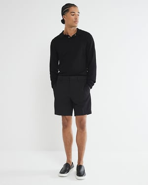 River Island Mens Waffle Shorts Black Regular Fit