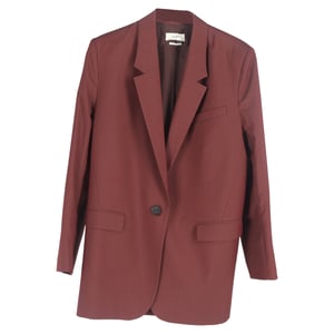 Isabel Marant Étoile Enkele Knop Blazer en Broek Set in Maroon Wol