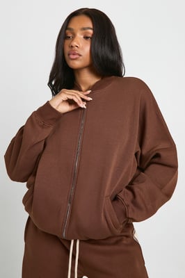 Bomber Zip Through Sweatshirt