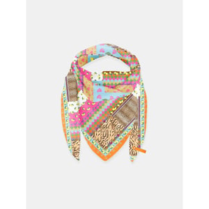 Mucho Gusto Sjaal st. tropez viscose met tropisch patchwork